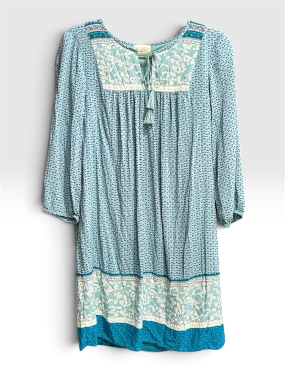 BELLA ELLA peasant style dress 3/4 sleeves women’s size Med